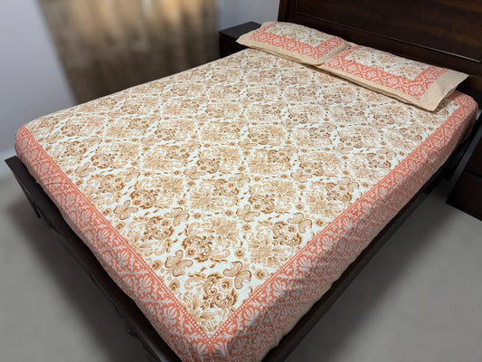 Jaipuri print with orange border