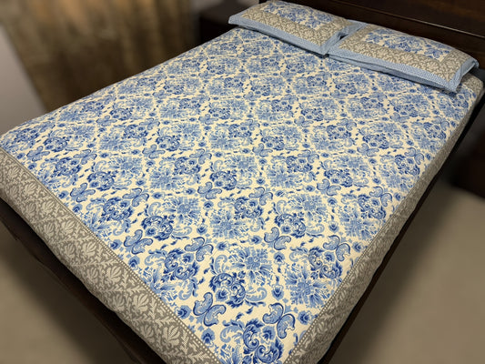 Jaipuri print with gray border